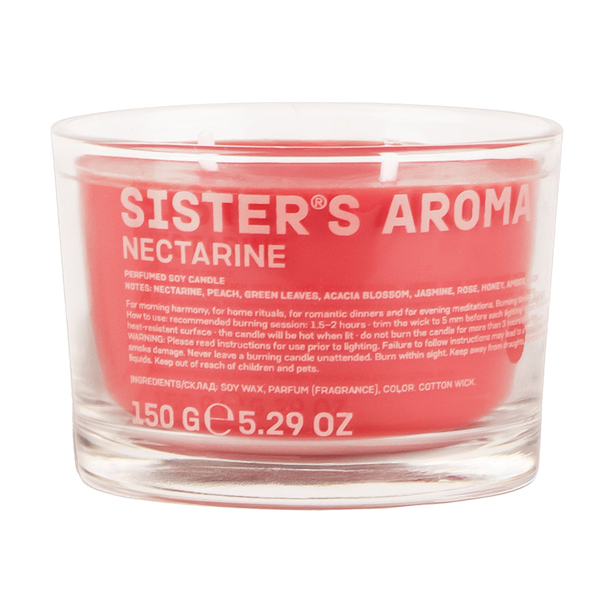 Ароматична свічка Sister's Aroma Perfumed Candle, Nectarine, 150 г